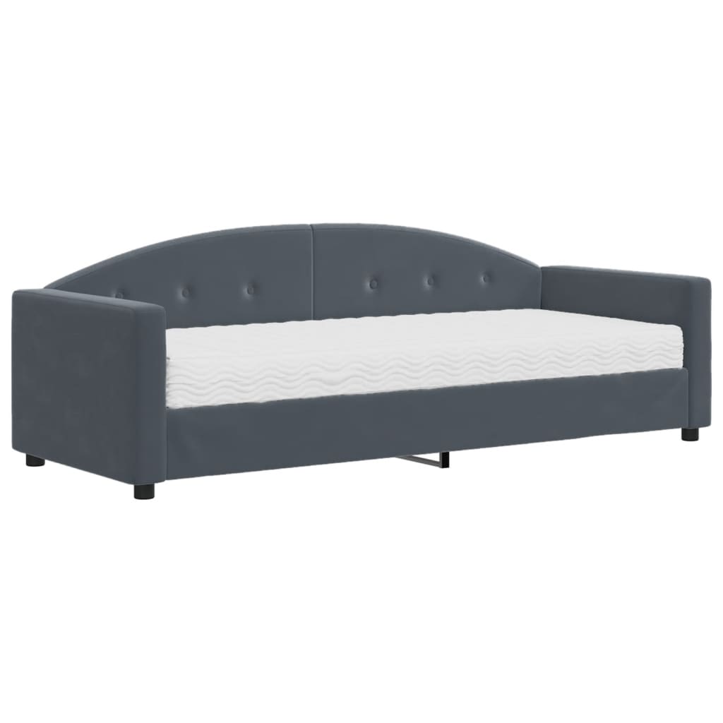 vidaXL Sofá cama con colchón terciopelo gris oscuro 80x200 cm