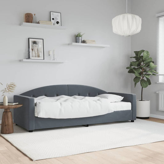 vidaXL Sofá cama con colchón terciopelo gris oscuro 80x200 cm