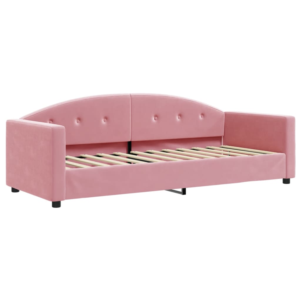 vidaXL Sofá cama con colchón terciopelo rosa 80x200 cm