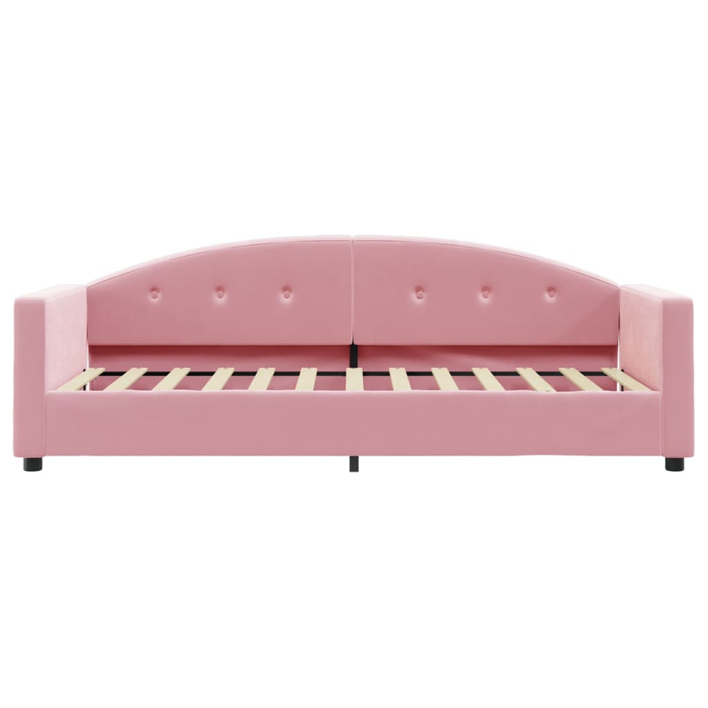 vidaXL Sofá cama con colchón terciopelo rosa 80x200 cm