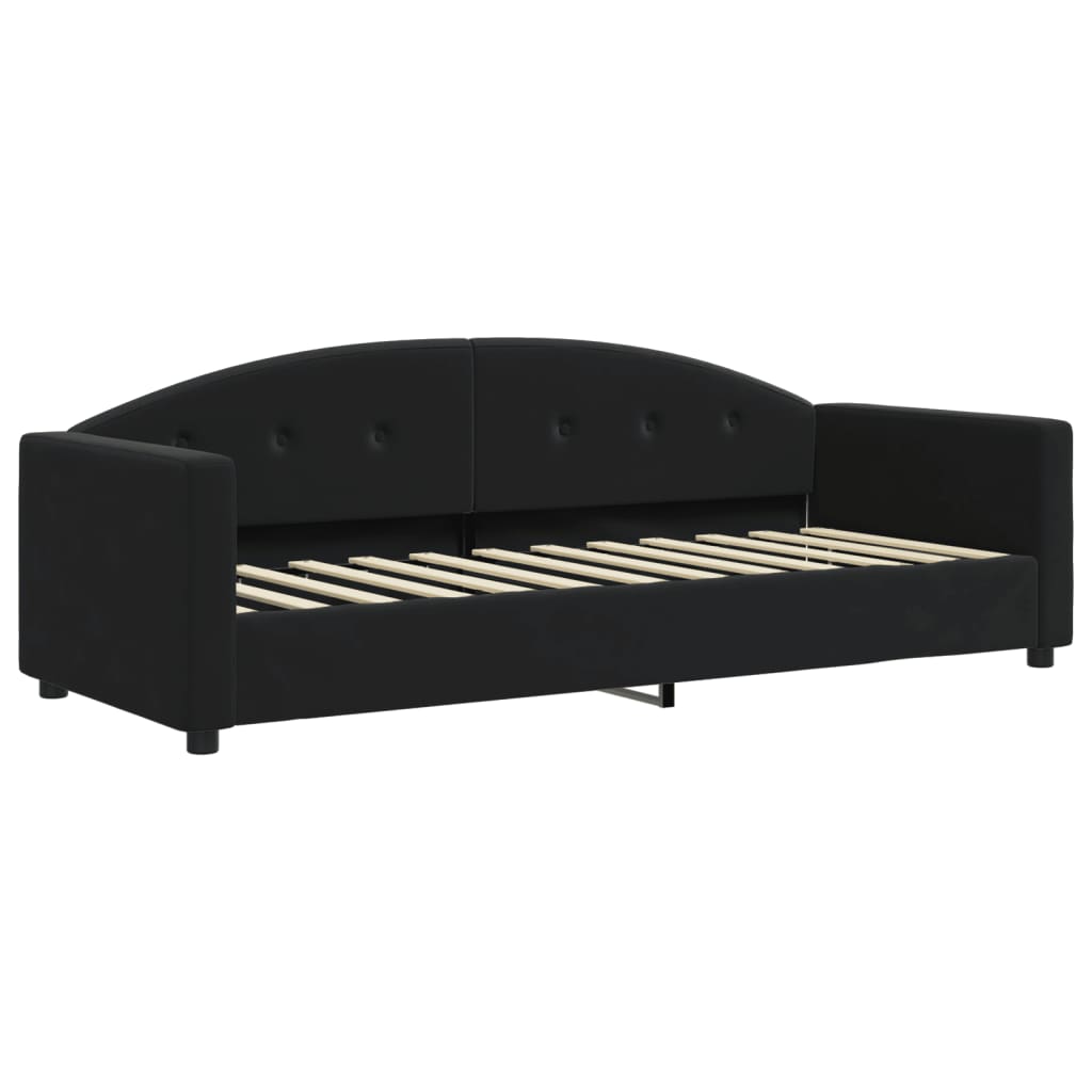 vidaXL Sofá cama con colchón terciopelo negro 80x200 cm