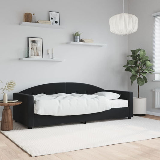 vidaXL Sofá cama con colchón terciopelo negro 80x200 cm