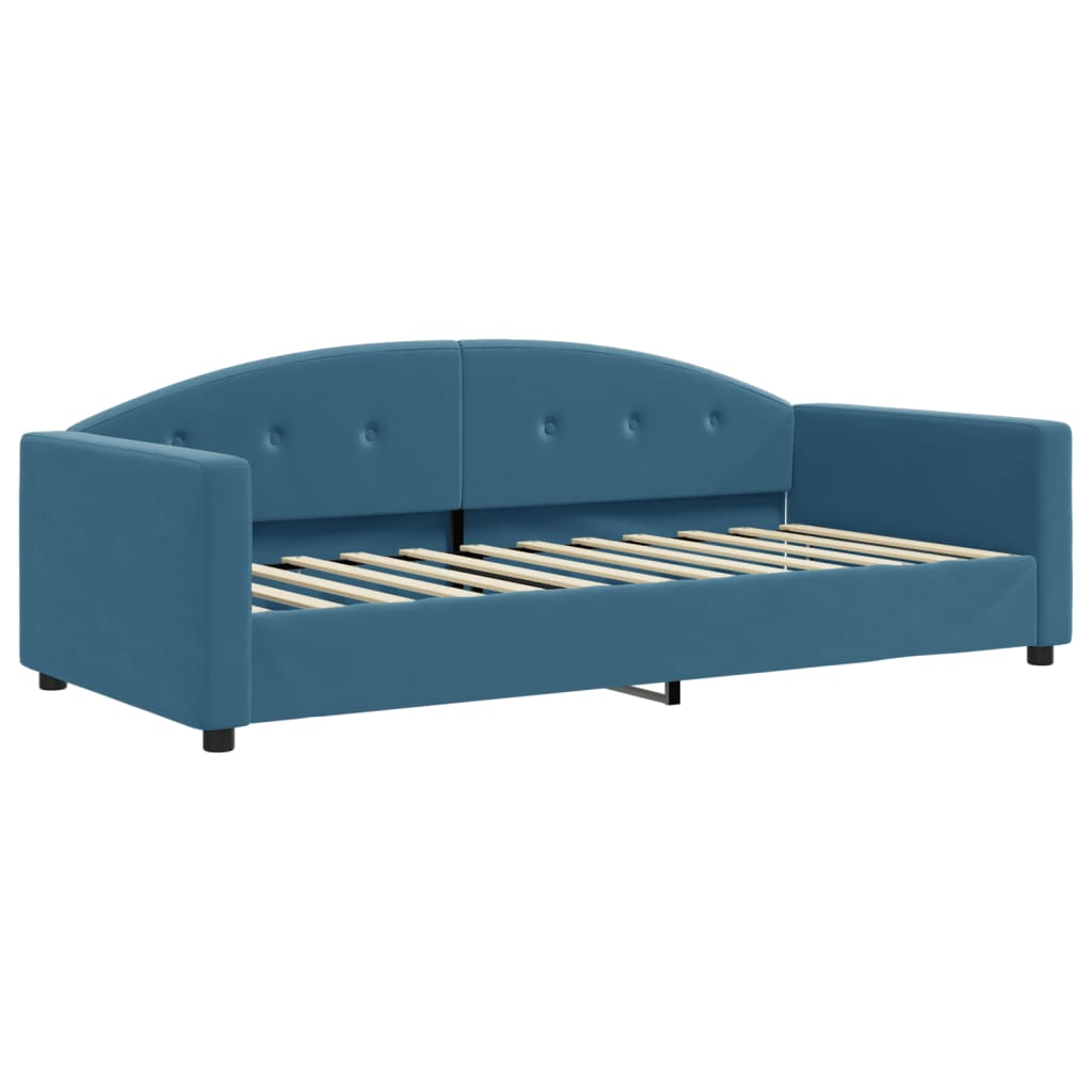 vidaXL Sofá cama con colchón terciopelo azul 90x200 cm