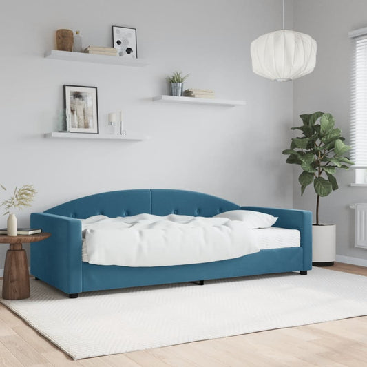 vidaXL Sofá cama con colchón terciopelo azul 90x200 cm