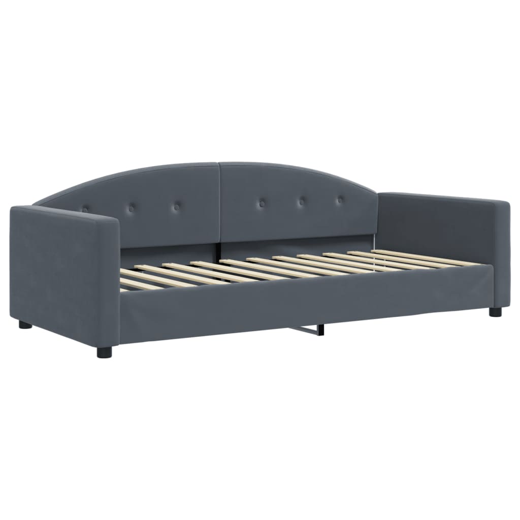 vidaXL Sofá cama con colchón terciopelo gris oscuro 90x200 cm