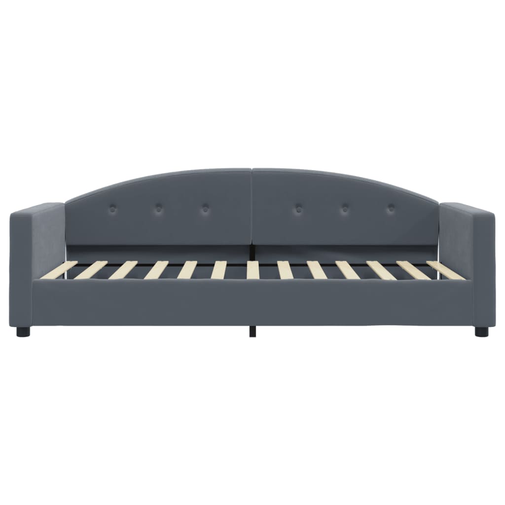 vidaXL Sofá cama con colchón terciopelo gris oscuro 90x200 cm