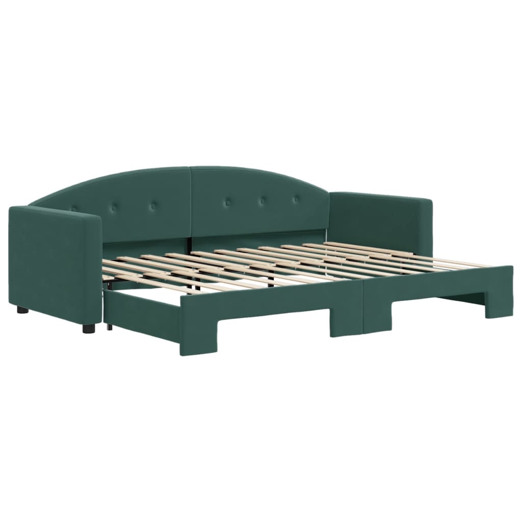 vidaXL Sofá cama nido terciopelo verde oscuro 80x200 cm