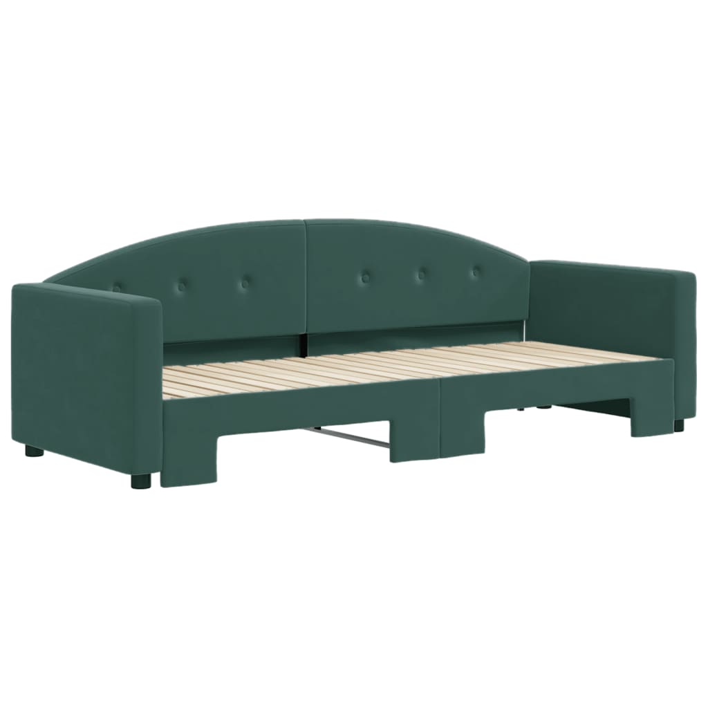 vidaXL Sofá cama nido terciopelo verde oscuro 80x200 cm