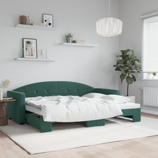 vidaXL Sofá cama nido terciopelo verde oscuro 80x200 cm