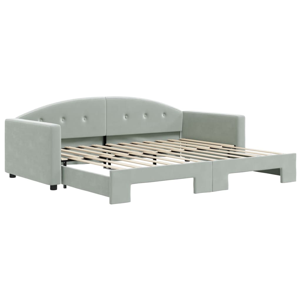 vidaXL Sofá cama nido terciopelo gris claro 90x200 cm