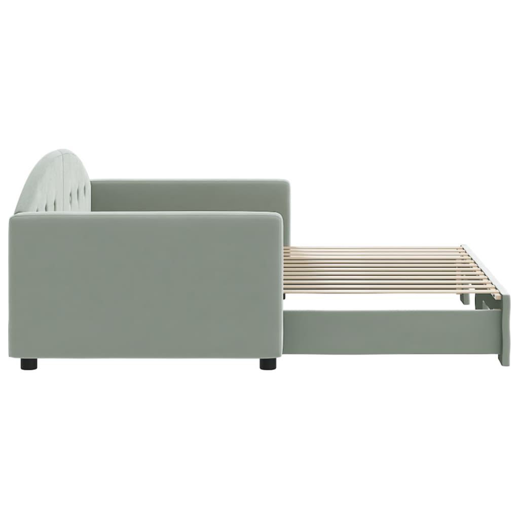 vidaXL Sofá cama nido terciopelo gris claro 90x200 cm