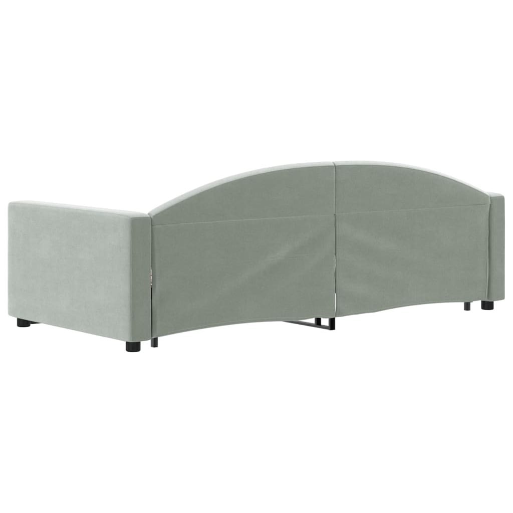 vidaXL Sofá cama nido terciopelo gris claro 90x200 cm