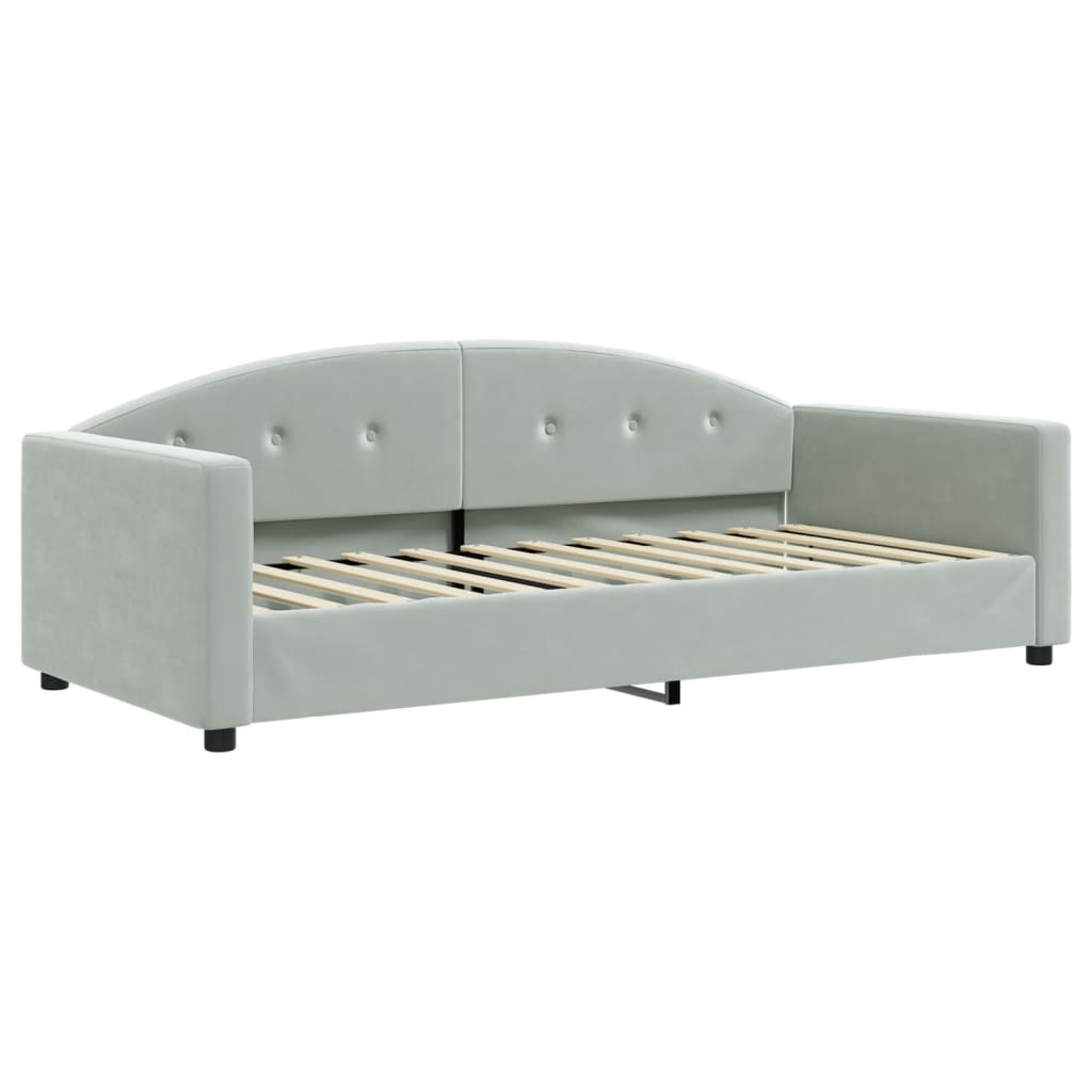 vidaXL Sofá cama nido terciopelo gris claro 90x200 cm