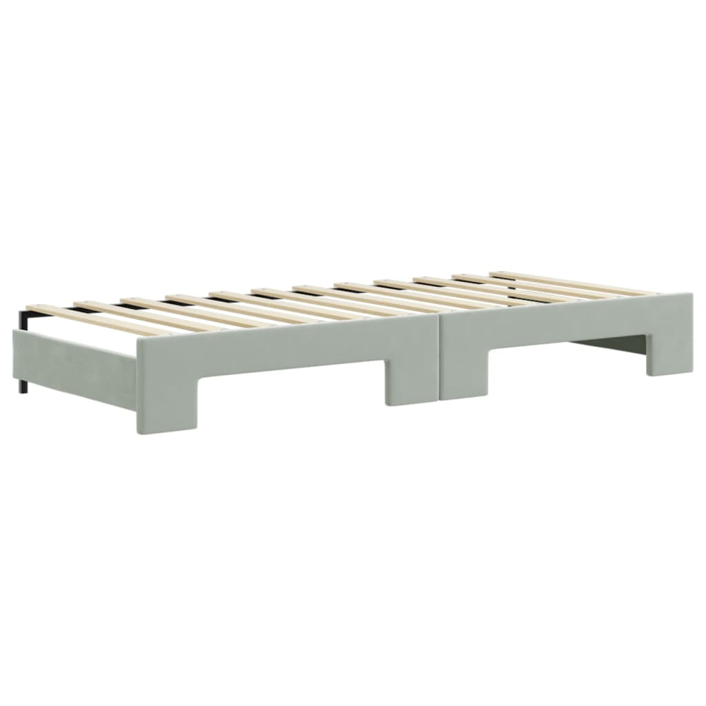 vidaXL Sofá cama nido terciopelo gris claro 90x200 cm