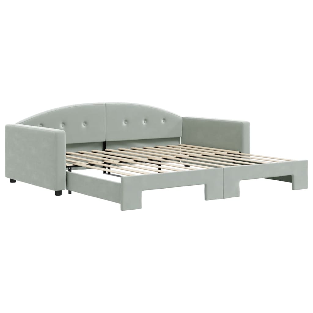 vidaXL Sofá cama nido terciopelo gris claro 100x200 cm