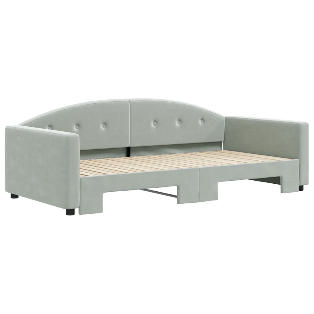 vidaXL Sofá cama nido terciopelo gris claro 100x200 cm