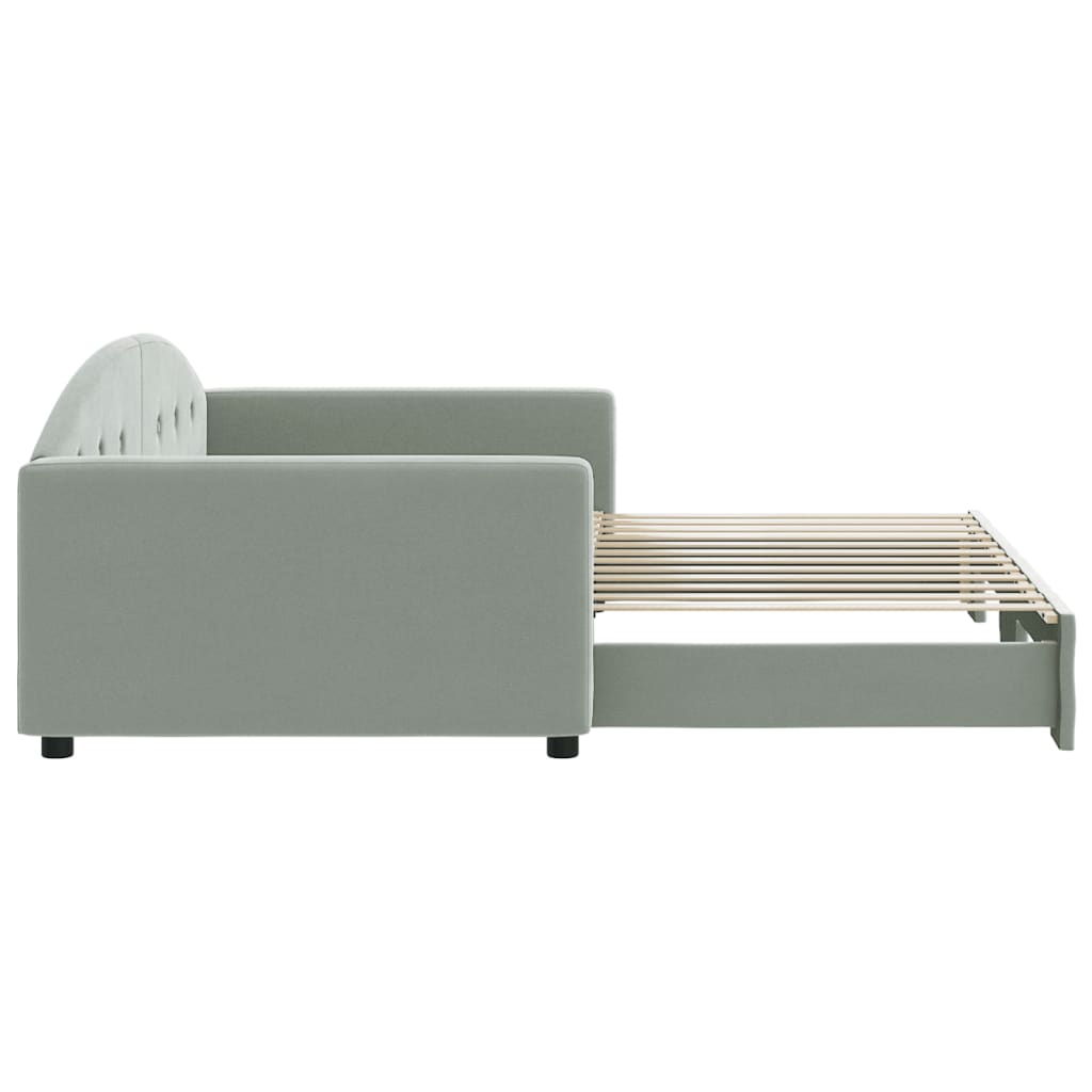 vidaXL Sofá cama nido terciopelo gris claro 100x200 cm