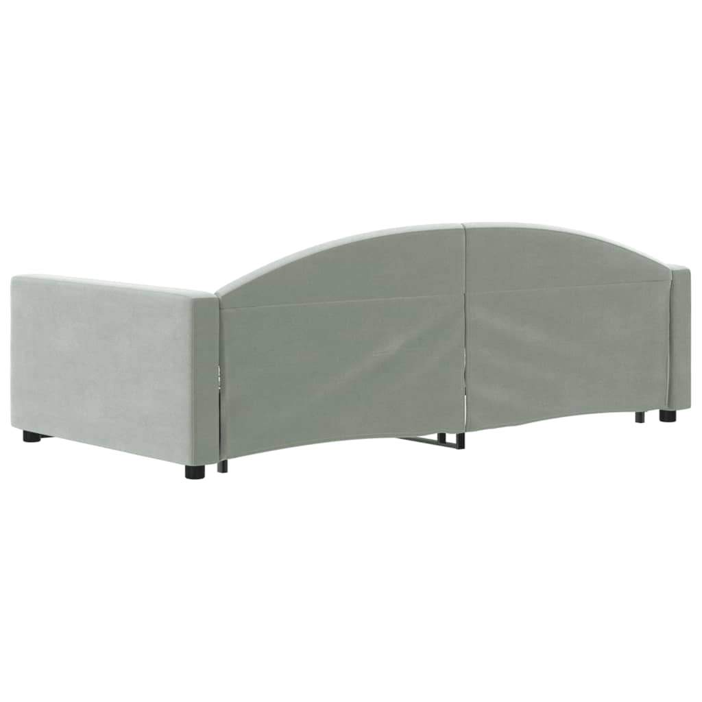 vidaXL Sofá cama nido terciopelo gris claro 100x200 cm