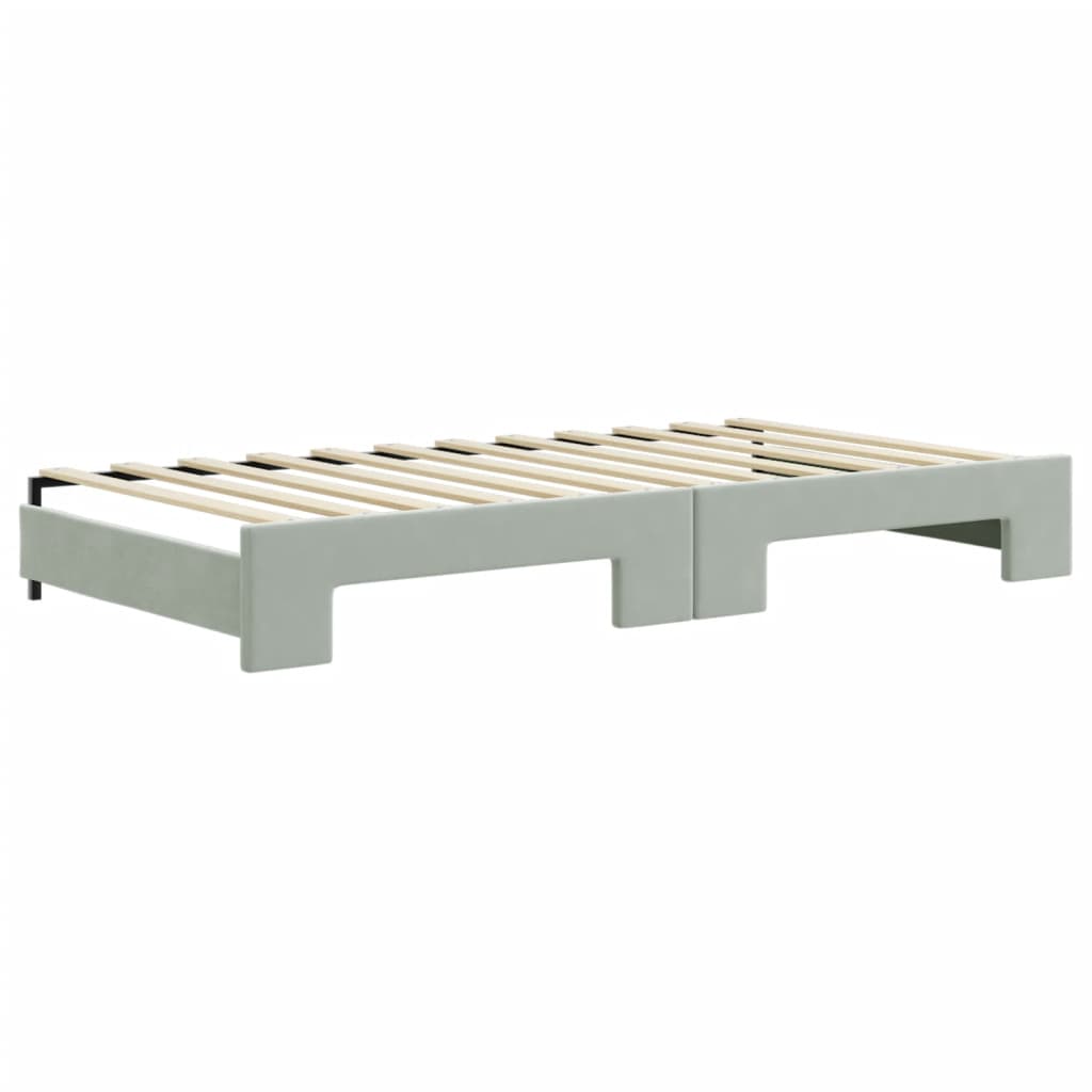 vidaXL Sofá cama nido terciopelo gris claro 100x200 cm