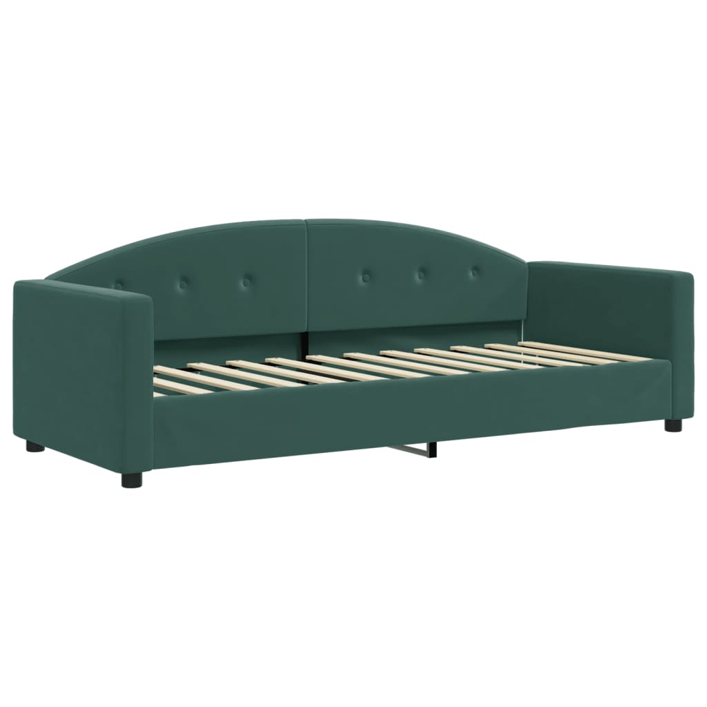 vidaXL Sofá cama nido con colchón terciopelo verde oscuro 80x200 cm