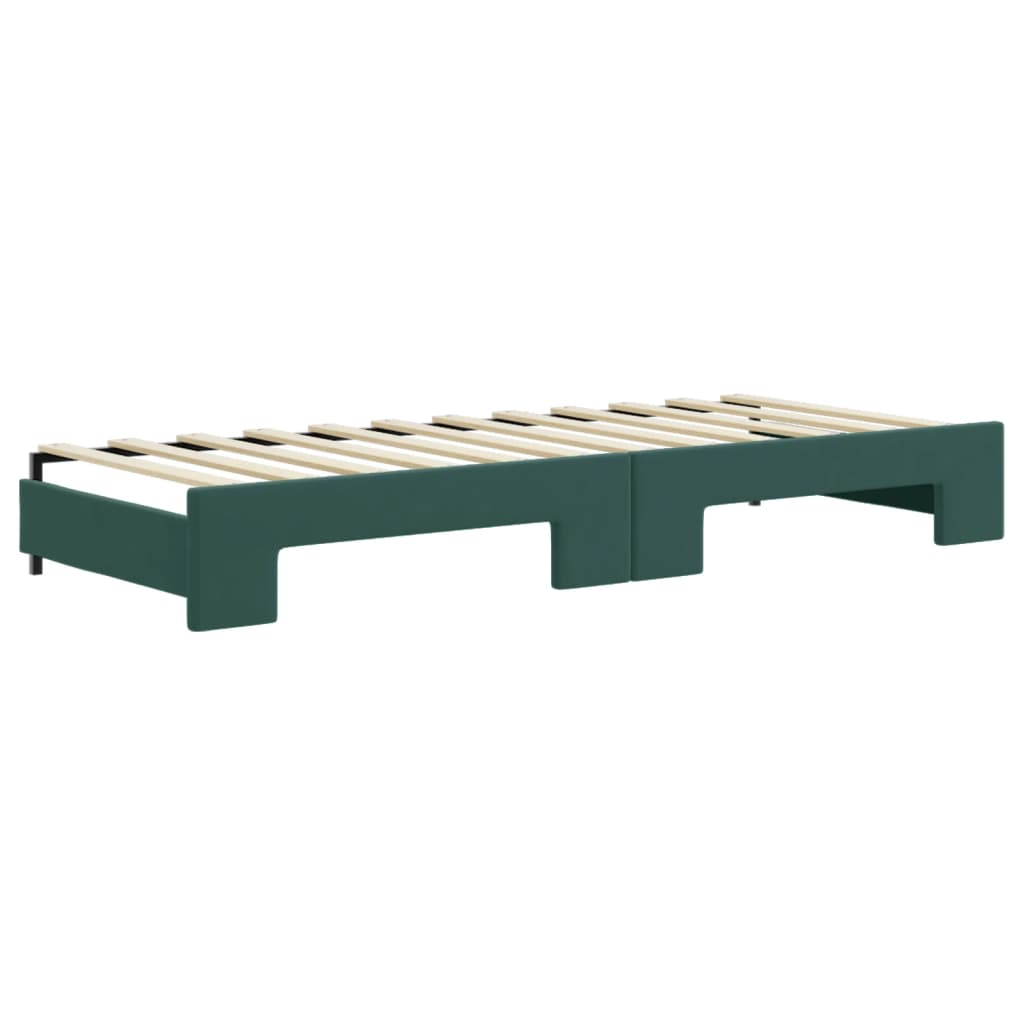 vidaXL Sofá cama nido con colchón terciopelo verde oscuro 80x200 cm