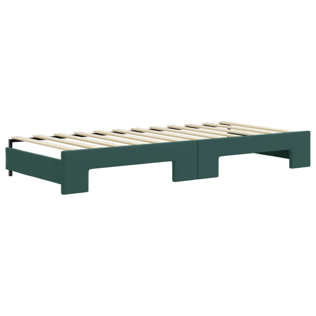 vidaXL Sofá cama nido con colchón terciopelo verde oscuro 90x200 cm