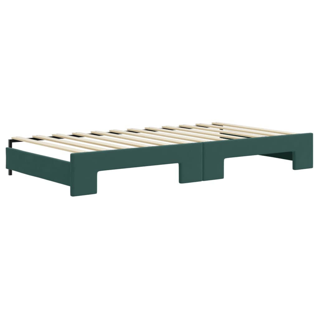 vidaXL Sofá cama nido con colchón terciopelo verde oscuro 100x200 cm