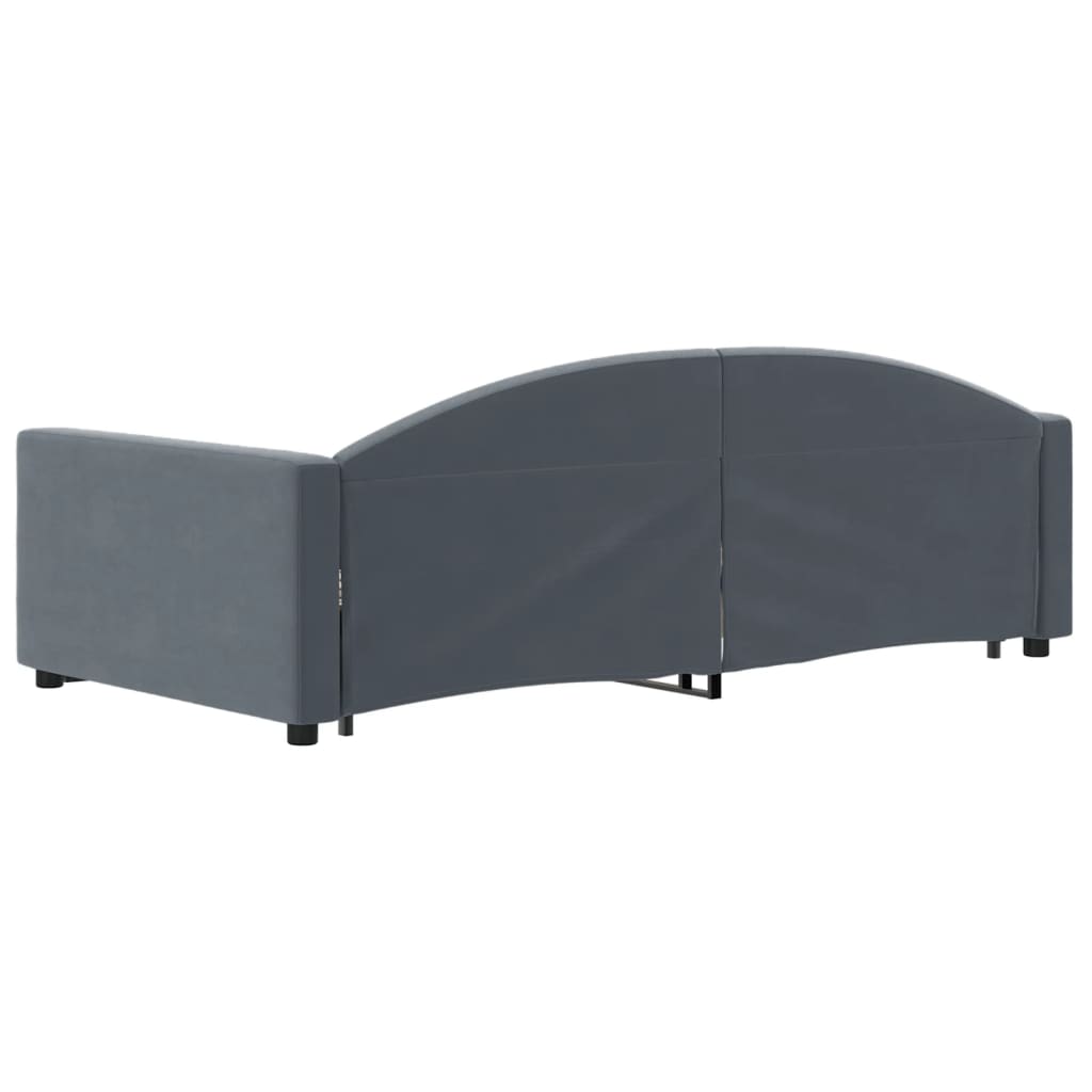 vidaXL Sofá cama nido con cajones terciopelo gris oscuro 90x200 cm