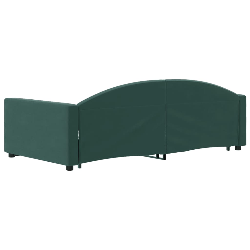 vidaXL Sofá cama nido con cajones terciopelo verde oscuro 100x200 cm