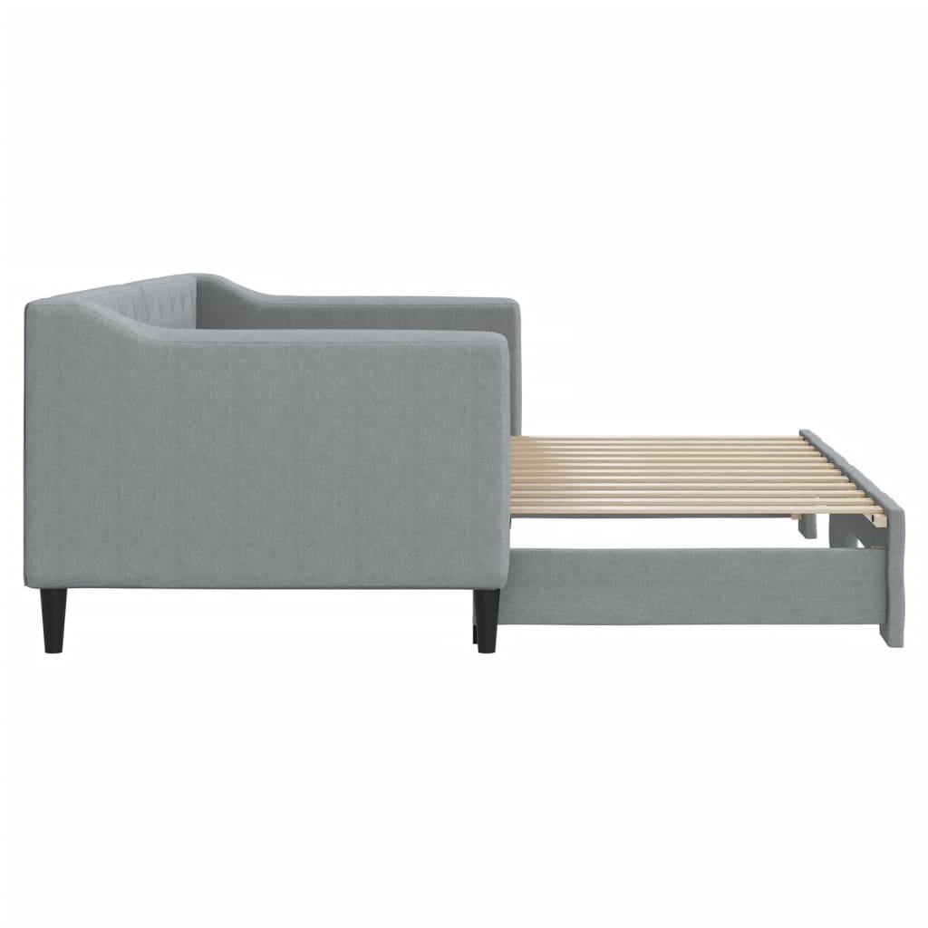 vidaXL Sofá cama nido tela gris claro 80x200 cm