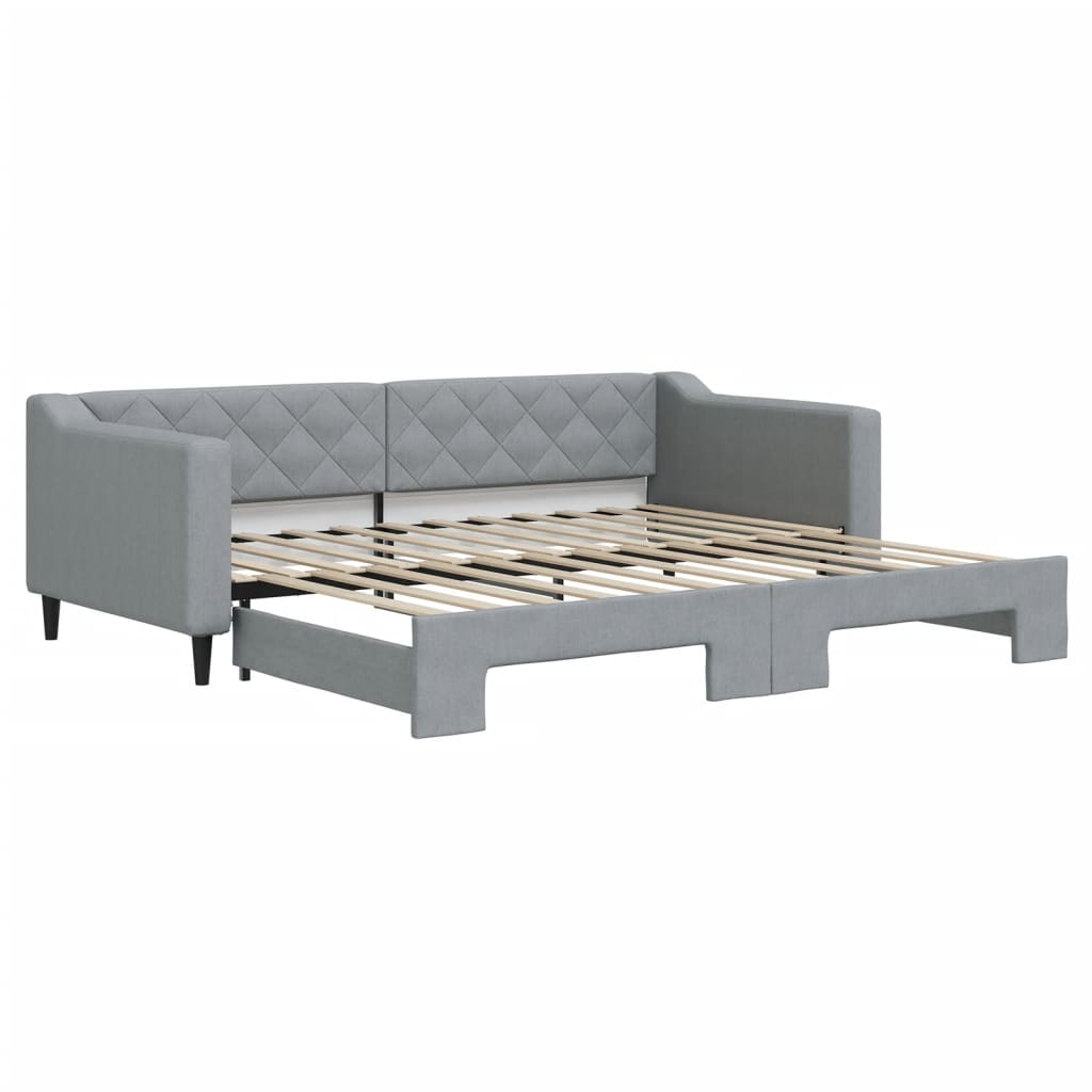 vidaXL Sofá cama nido tela gris claro 90x200 cm