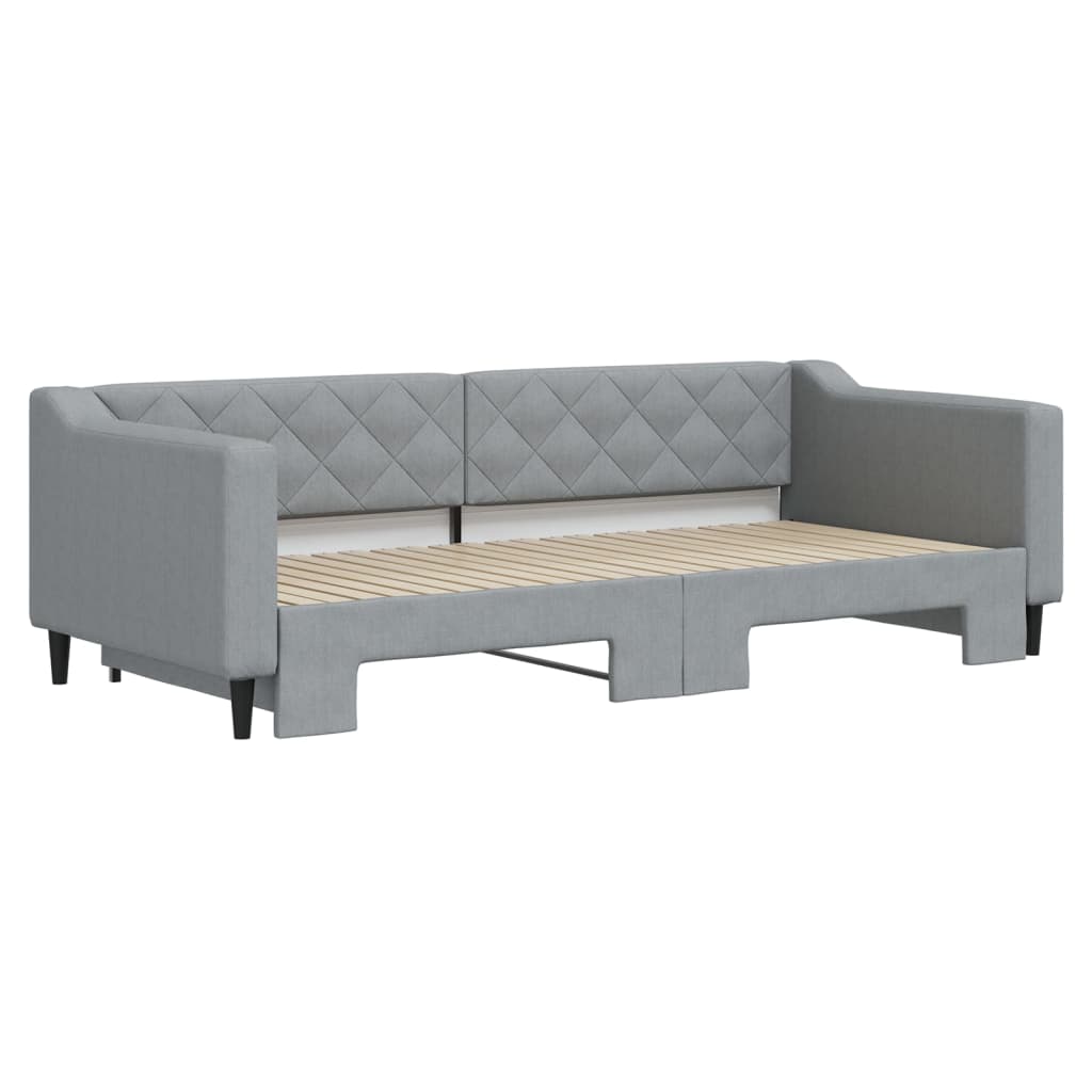 vidaXL Sofá cama nido tela gris claro 90x200 cm