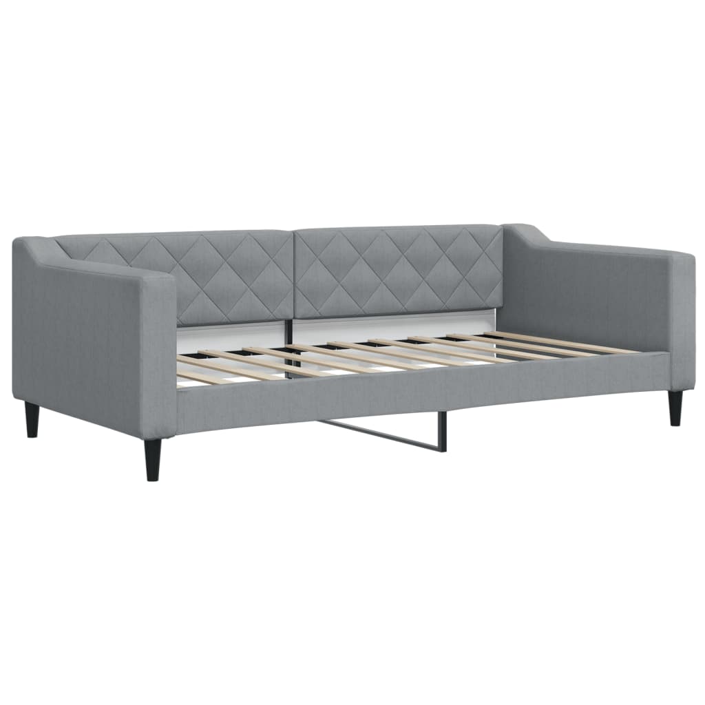 vidaXL Sofá cama nido con colchón tela gris claro 80x200 cm