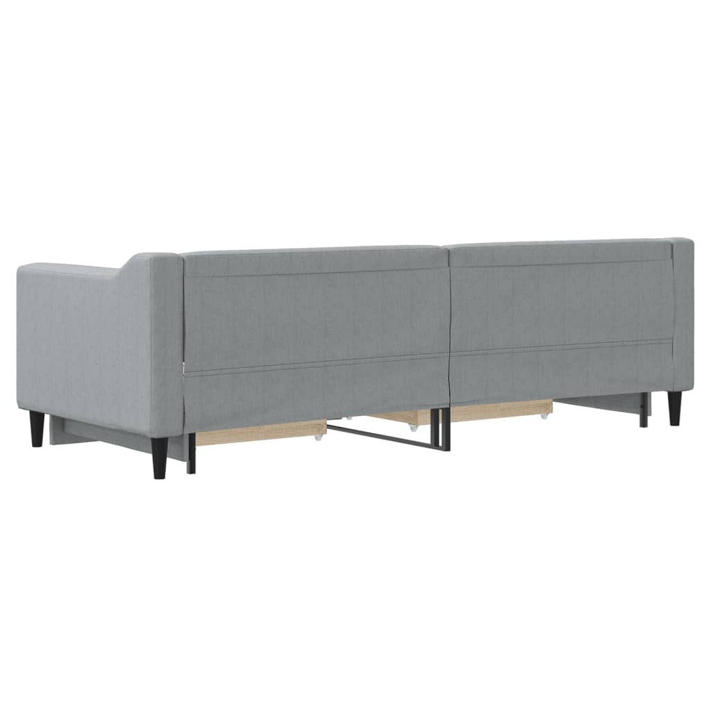 vidaXL Sofá cama nido con cajones tela gris claro 80x200 cm