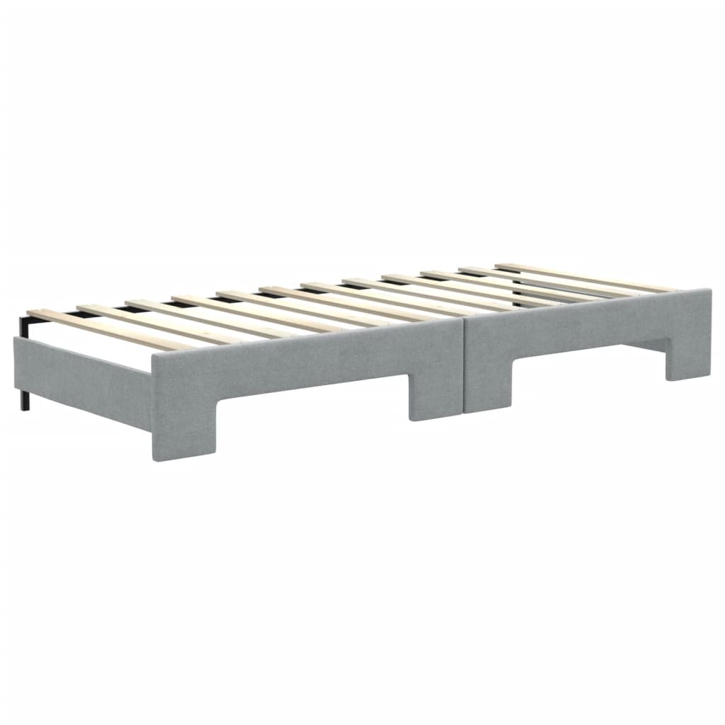 vidaXL Sofá cama nido con cajones tela gris claro 80x200 cm