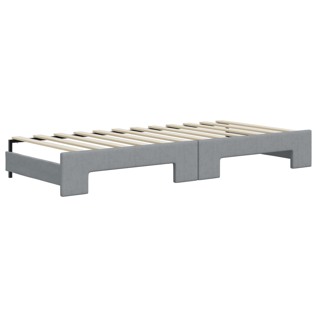 vidaXL Sofá cama nido con cajones tela gris claro 100x200 cm