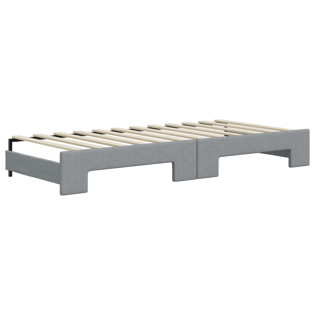 vidaXL Sofá cama nido con cajones tela gris claro 80x200 cm