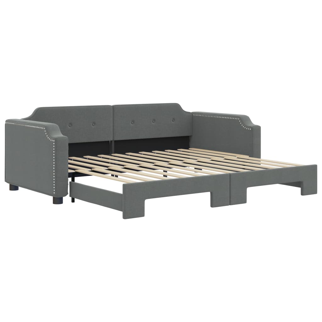 vidaXL Sofá cama nido tela gris oscuro 90x200 cm