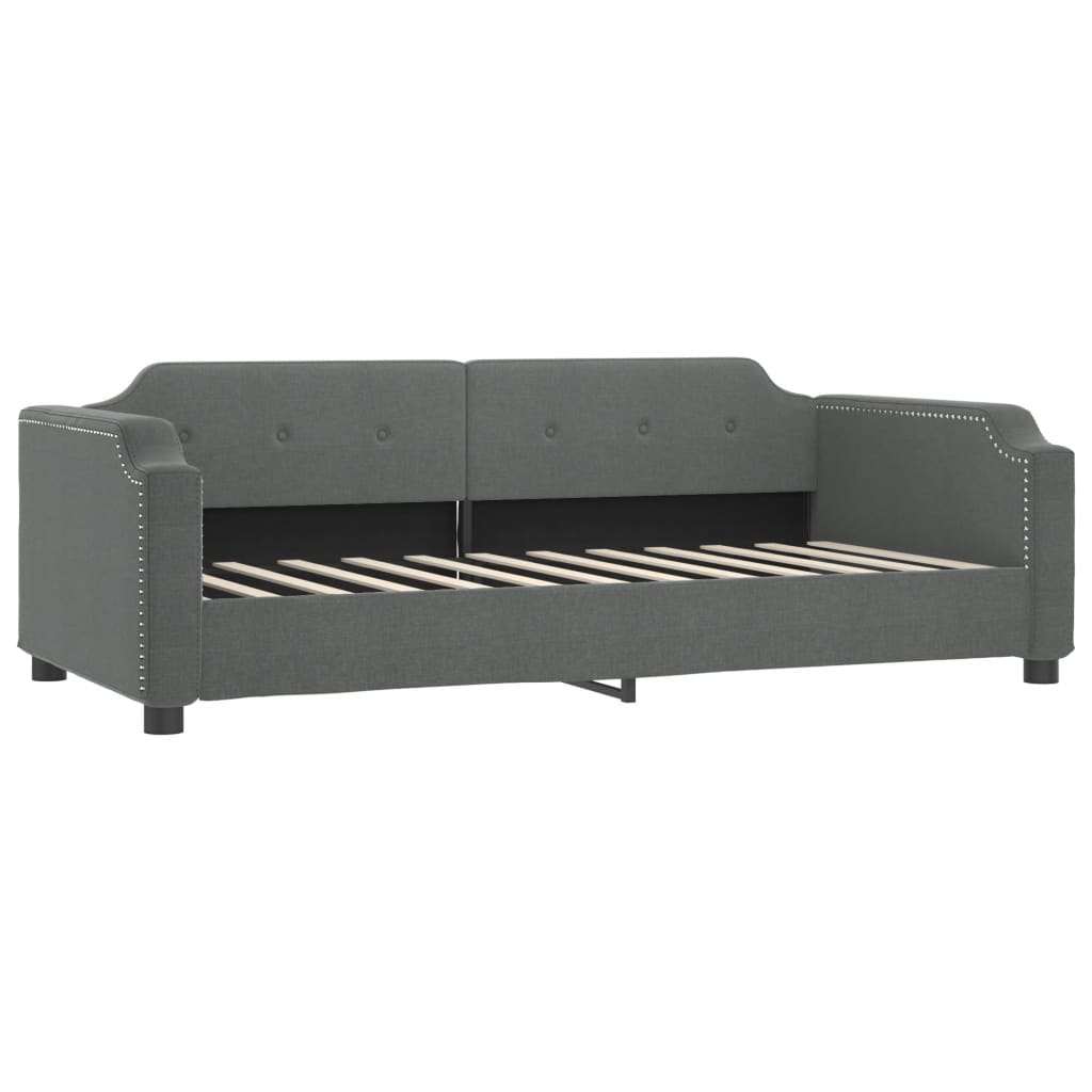 vidaXL Sofá cama nido con colchón tela gris oscuro 80x200 cm