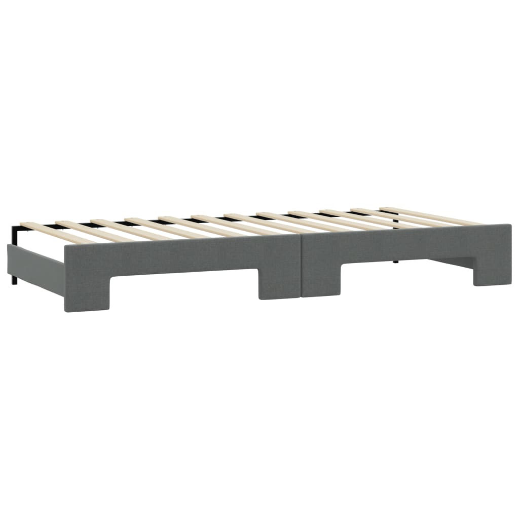 vidaXL Sofá cama nido con colchón tela gris oscuro 80x200 cm