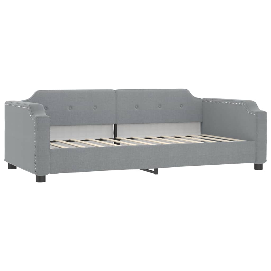 vidaXL Sofá cama nido con colchón tela gris claro 90x200 cm