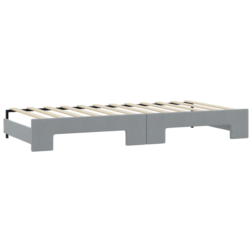 vidaXL Sofá cama nido con colchón tela gris claro 90x200 cm