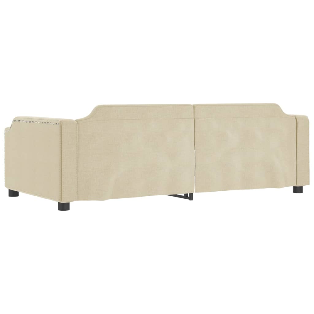 vidaXL Sofá cama nido con cajones tela color crema 90x200 cm