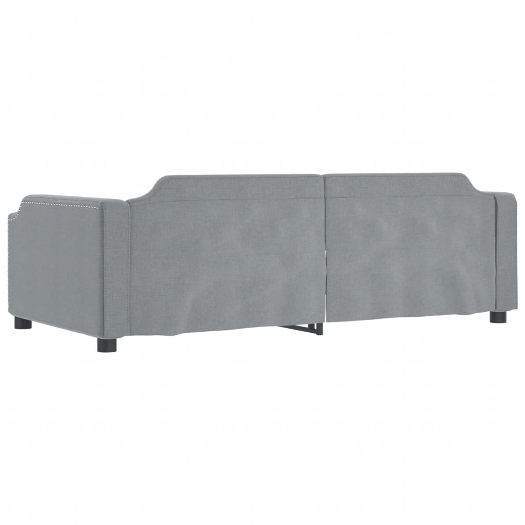 vidaXL Sofá cama nido con cajones tela gris claro 100x200 cm