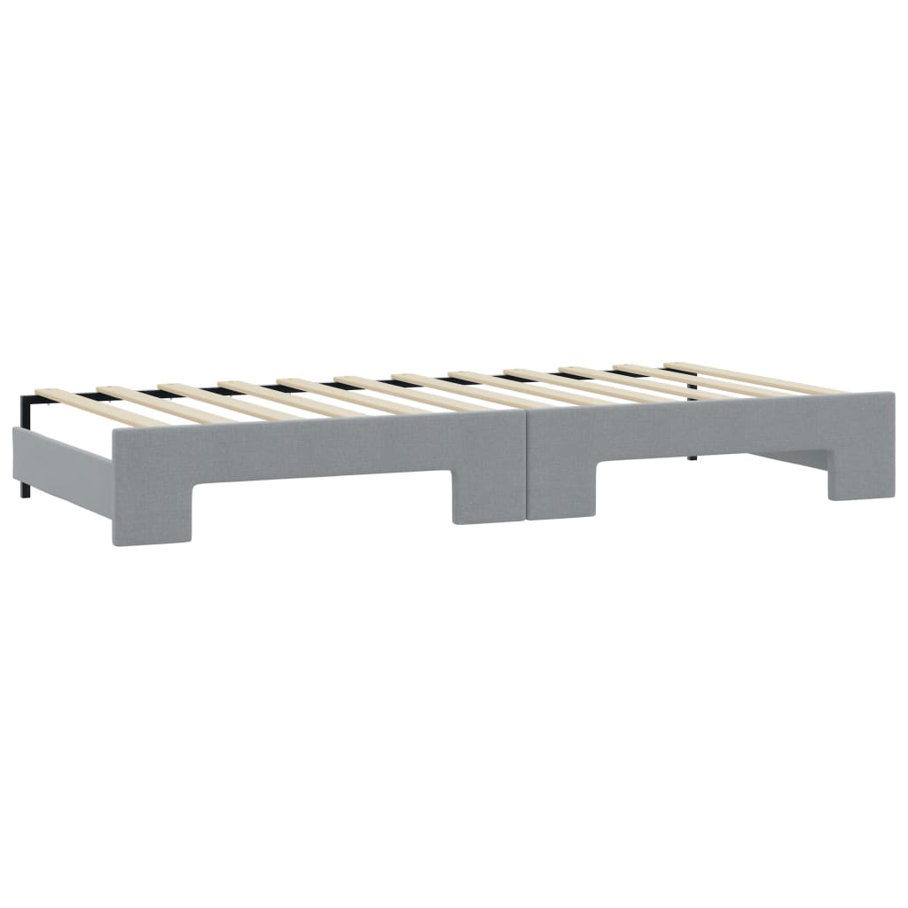 vidaXL Sofá cama nido con cajones tela gris claro 90x200 cm