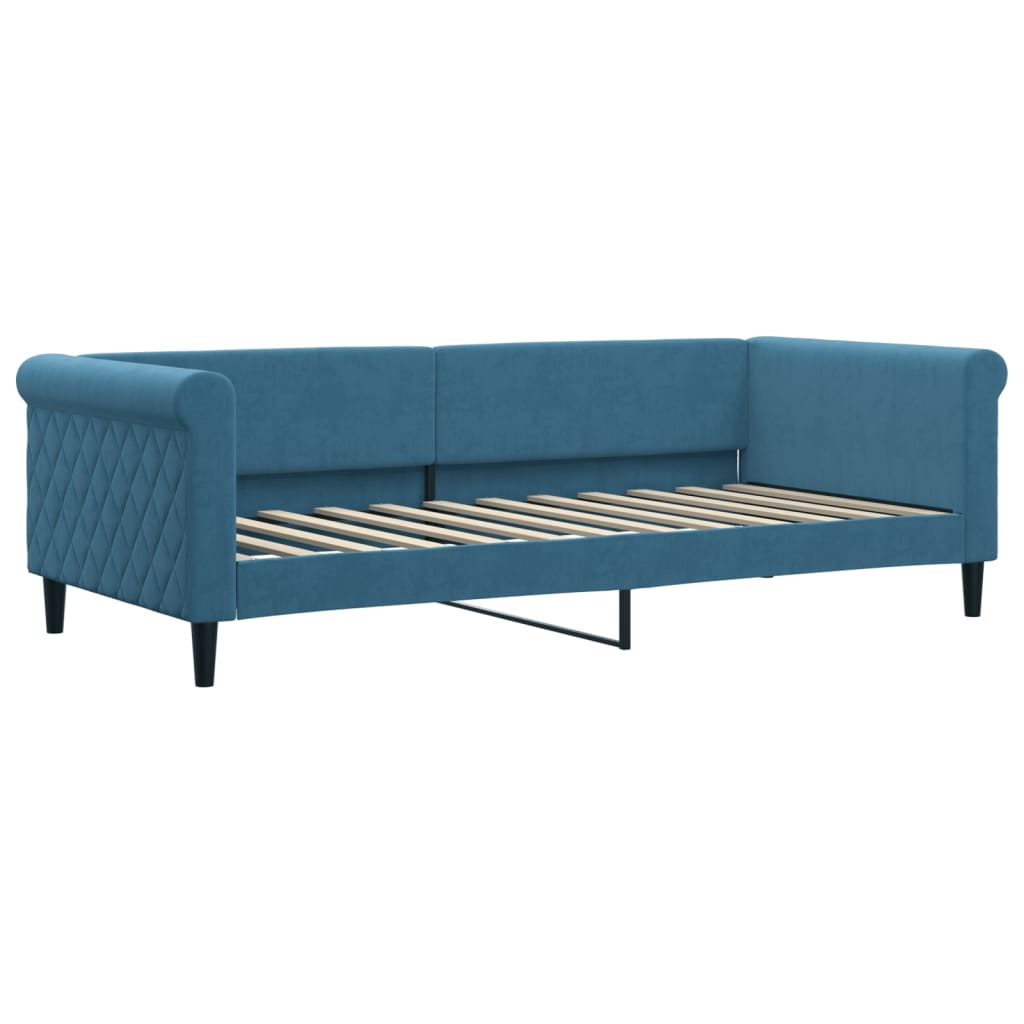 vidaXL Sofá cama con colchón terciopelo azul 90x200 cm