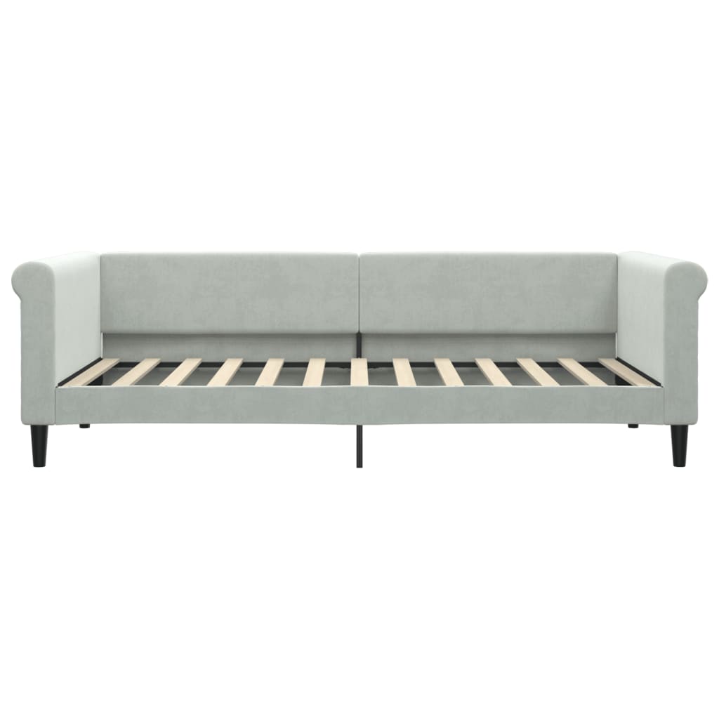 vidaXL Sofá cama con colchón terciopelo gris claro 90x200 cm