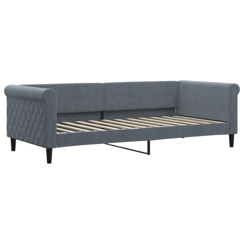 vidaXL Sofá cama con colchón terciopelo gris oscuro 90x200 cm