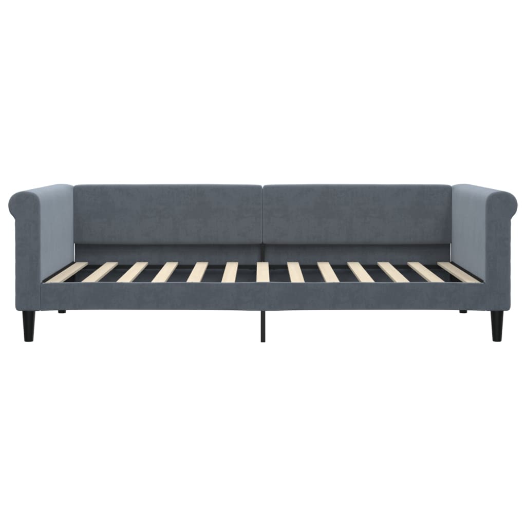 vidaXL Sofá cama con colchón terciopelo gris oscuro 90x200 cm