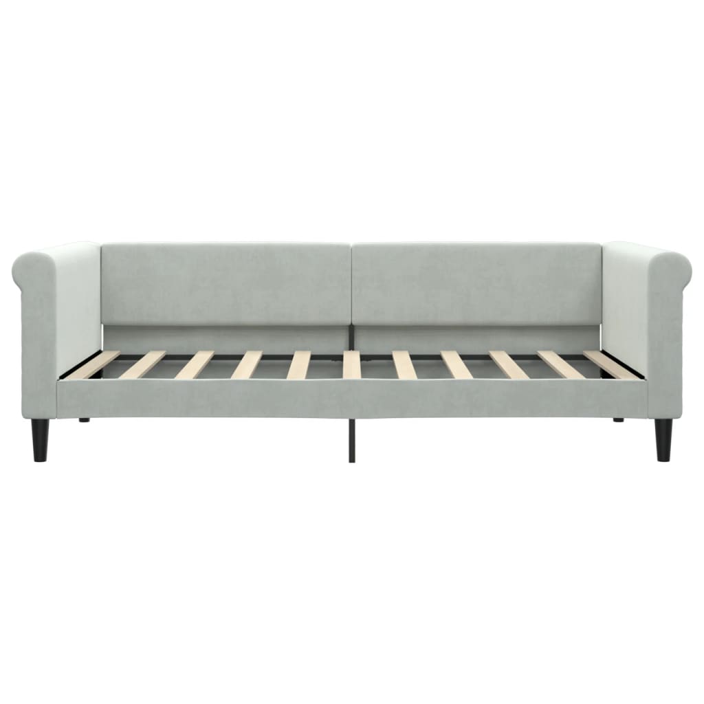 vidaXL Sofá cama con colchón terciopelo gris claro 90x190 cm